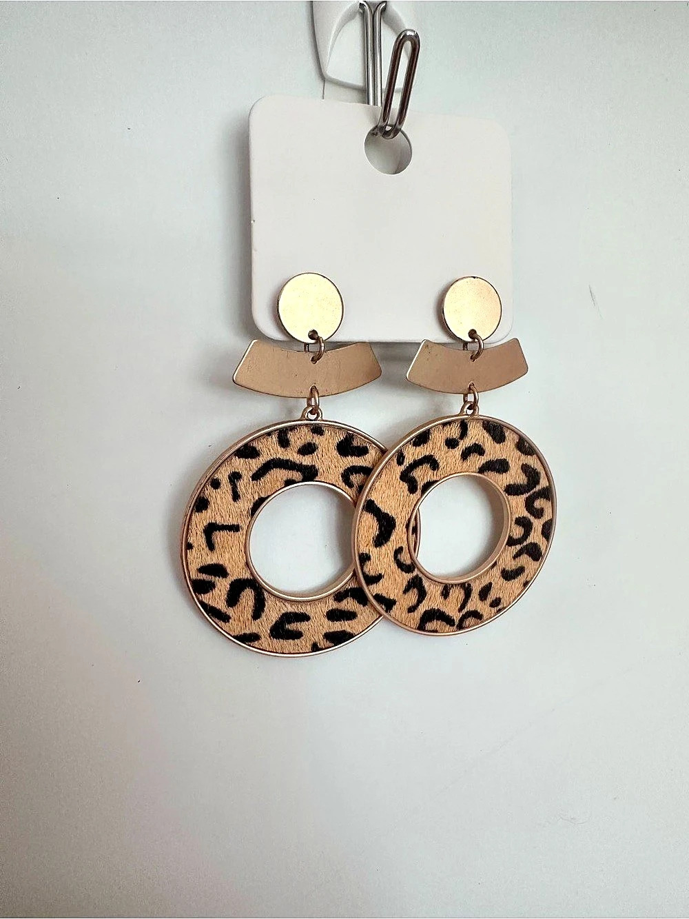 Leopard Print Hoop Earrings